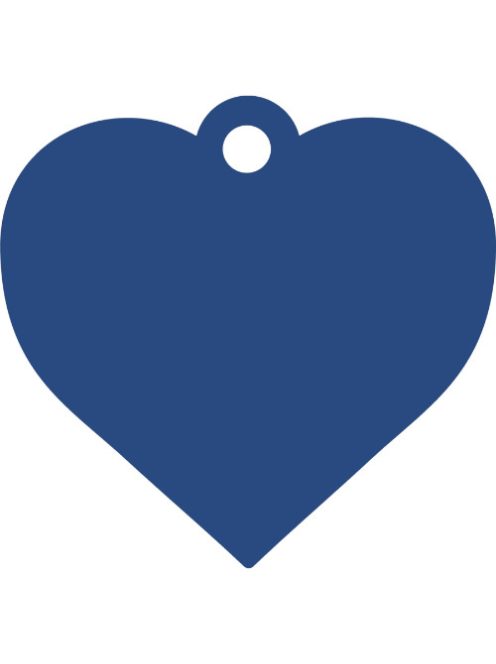 Gravírozott kisállat biléta, szív alakú, kék